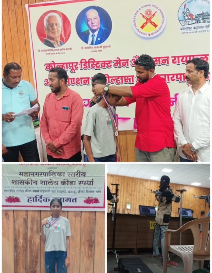 *कोल्हापूर जिल्हास्तरीय रायफल शूटिंग स्पर्धेत ग्रीष्या माने चे रौप्यपदक; विभागीय स्पर्धेसाठी निवड* *