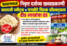 फलटणमध्ये निकृष्ट दर्जाच्या खव्याप्रकरणी बालाजी स्वीट्स व गनबोटे मिल्क प्रॉडक्ट्सला दीड लाखांचा दंड अन्न सुरक्षा व मानदे कायद्याच्या उल्लंघनप्रकरणी न्यायनिर्णय अधिकाऱ्यांचा आदेश; विक्रेता व उत्पादकावर संयुक्त दंडाची कारवाई